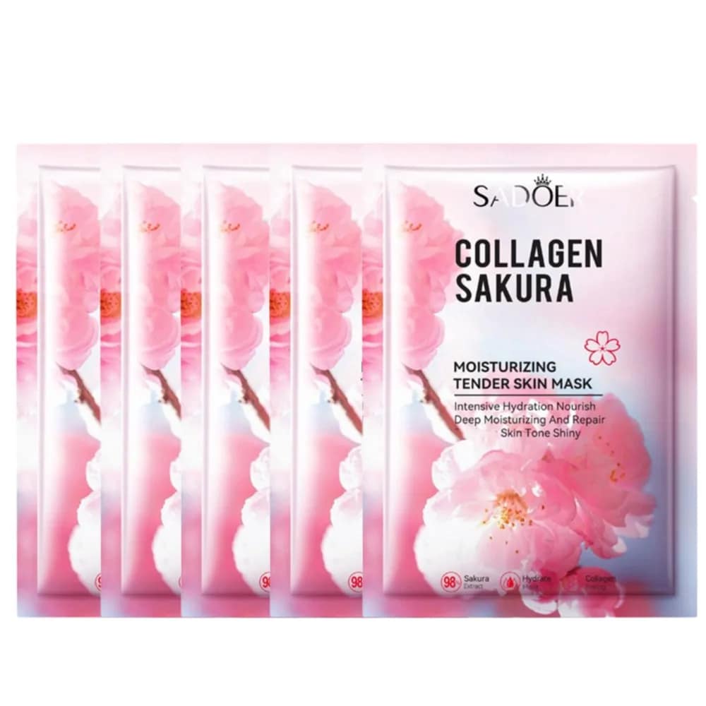 Sakura Collagen Face Mask Moisturizing Firming anti-Wrinkles fading Fine Lines Facial Mask Beauty Skin Care 1/3/5/10pcs - الصورة 8
