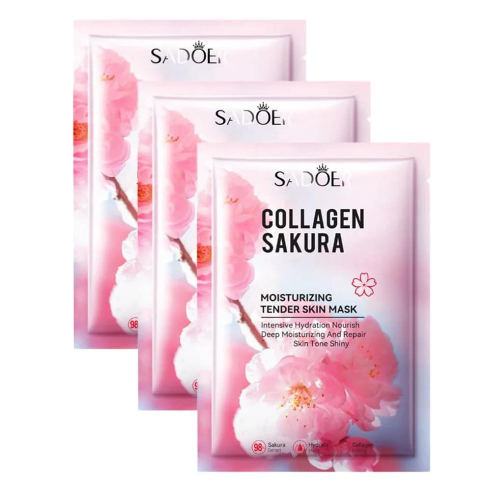 Sakura Collagen Face Mask Moisturizing Firming anti-Wrinkles fading Fine Lines Facial Mask Beauty Skin Care 1/3/5/10pcs - الصورة 7