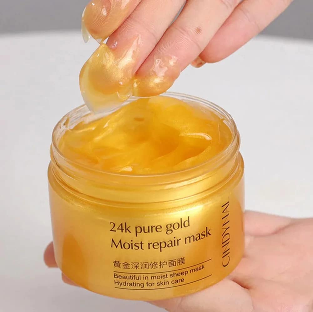 120G 24K Golden Face Cream Collagen Moisturizer Moisturizing Cream Sleeping Mask Firming Nourishing Hydrating Face Skin Care - الصورة 5