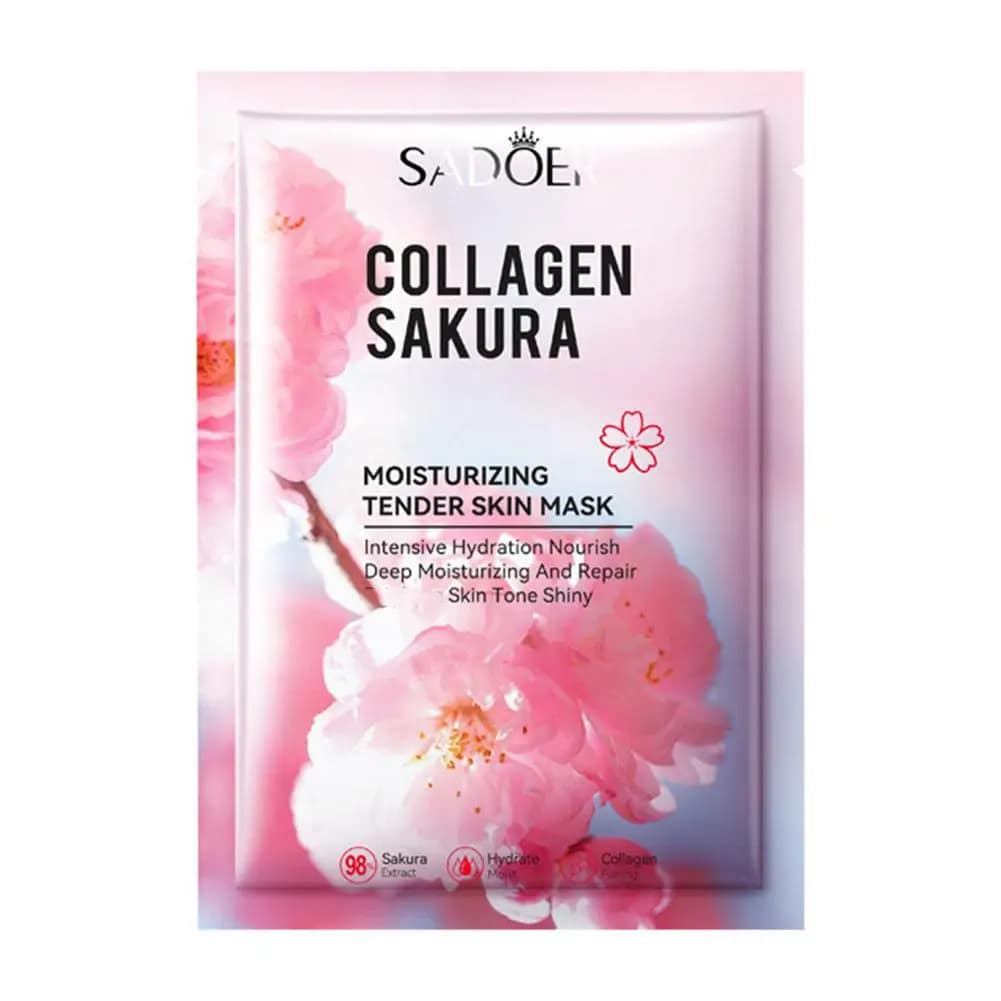 Sakura Collagen Face Mask Moisturizing Firming anti-Wrinkles fading Fine Lines Facial Mask Beauty Skin Care 1/3/5/10pcs - الصورة 9