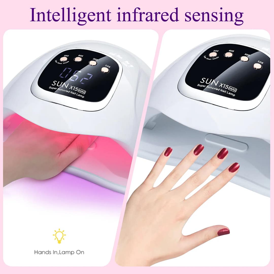 SUN X15 MAX High-Power Nail Drying Lamp For Gel Nails 280W 66LEDS Gel Polish Drying Machine With Auto Sensor UV LED Nail Lamp - الصورة 2