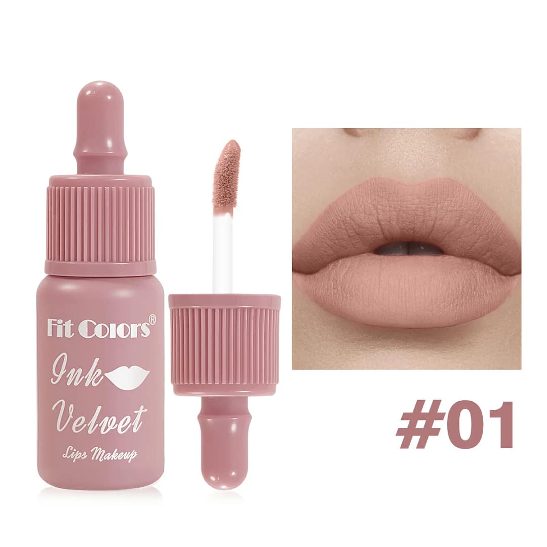 FIT COLORS 6 Color Matte Velvet Liquid Lip Gloss Long Lasting Non-Stick Cup Waterproof Intense Color Showing Lip Mud - الصورة 11