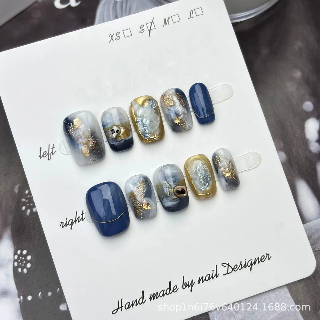 10Pcs Green Cat Eye Handmade Press on Nails Fake Nails Wearable Stick-on Nails False Nail Uñas Накладные Ногти Faux Ongles 네일팁 - الصورة 8