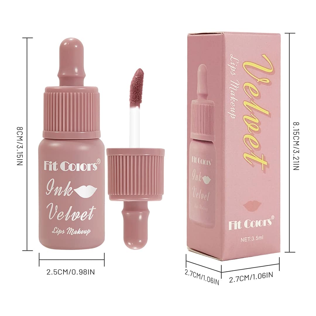 FIT COLORS 6 Color Matte Velvet Liquid Lip Gloss Long Lasting Non-Stick Cup Waterproof Intense Color Showing Lip Mud - الصورة 6