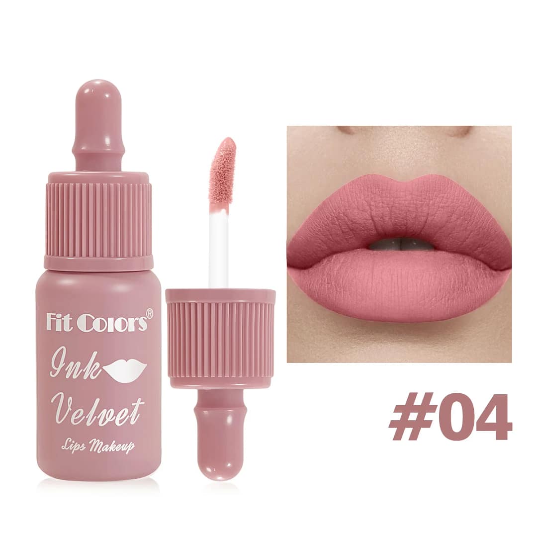 FIT COLORS 6 Color Matte Velvet Liquid Lip Gloss Long Lasting Non-Stick Cup Waterproof Intense Color Showing Lip Mud - الصورة 10