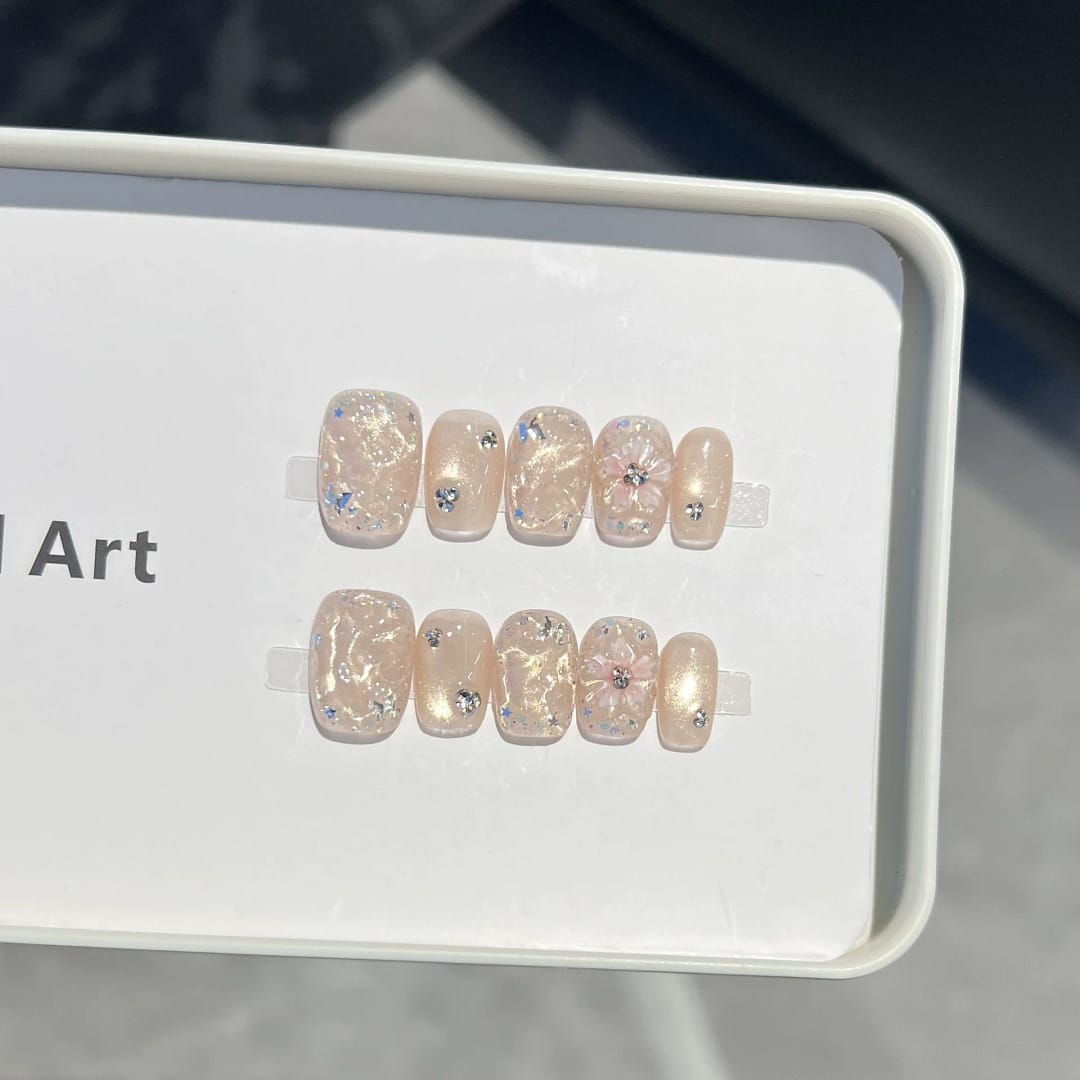 10Pcs Green Cat Eye Handmade Press on Nails Fake Nails Wearable Stick-on Nails False Nail Uñas Накладные Ногти Faux Ongles 네일팁 - الصورة 7