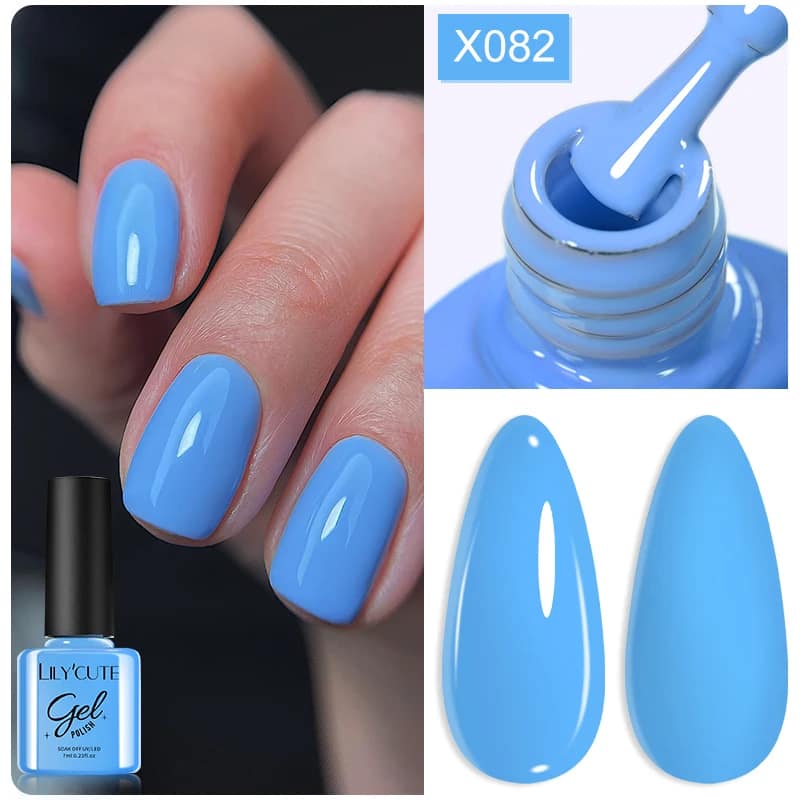 LILYCUTE 7ML Neon Reflective Glitter Gel Nail Polish Soak Off Super Shining Champagne Gold UV Gel Polish For Nail Art Manicure - الصورة 15