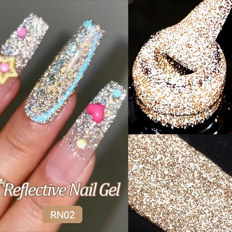 LILYCUTE 7ML Neon Reflective Glitter Gel Nail Polish Soak Off Super Shining Champagne Gold UV Gel Polish For Nail Art Manicure - الصورة 118