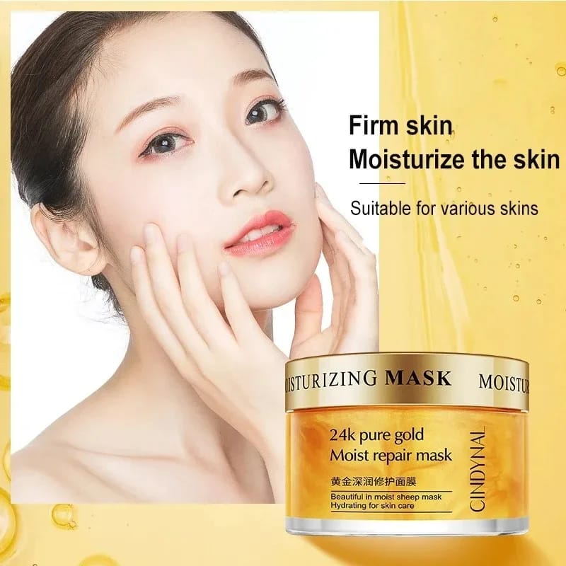 120G 24K Golden Face Cream Collagen Moisturizer Moisturizing Cream Sleeping Mask Firming Nourishing Hydrating Face Skin Care - الصورة 2