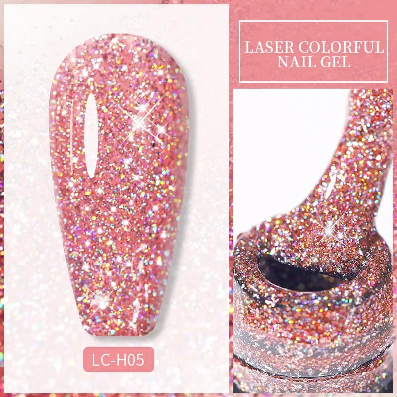 LILYCUTE 7ML Neon Reflective Glitter Gel Nail Polish Soak Off Super Shining Champagne Gold UV Gel Polish For Nail Art Manicure - الصورة 126