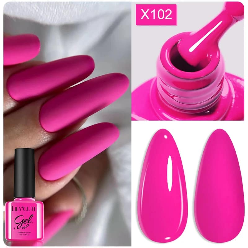 LILYCUTE 7ML Neon Reflective Glitter Gel Nail Polish Soak Off Super Shining Champagne Gold UV Gel Polish For Nail Art Manicure - الصورة 66