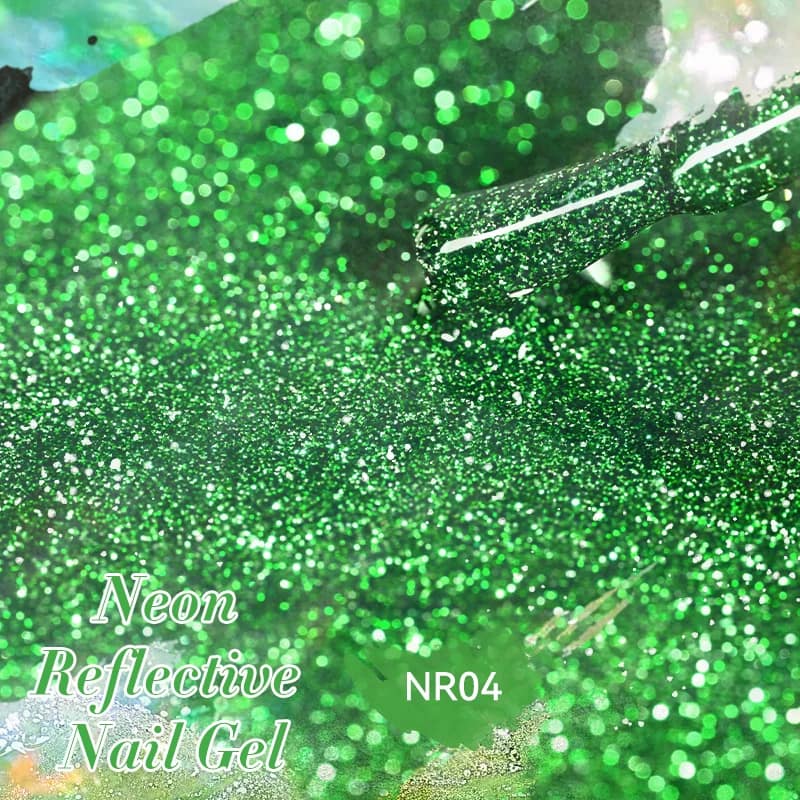 LILYCUTE 7ML Neon Reflective Glitter Gel Nail Polish Soak Off Super Shining Champagne Gold UV Gel Polish For Nail Art Manicure - الصورة 6