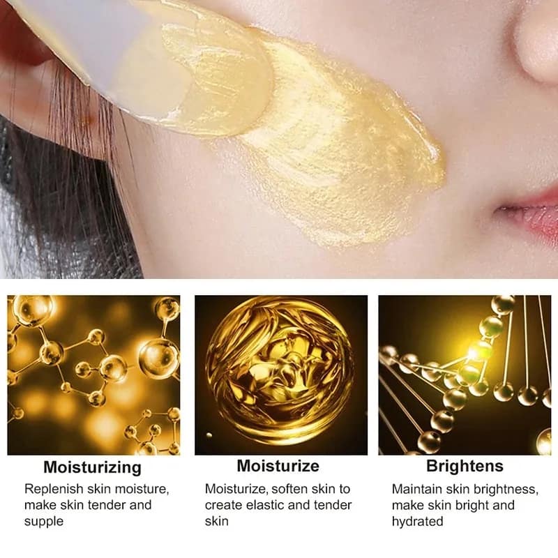 120G 24K Golden Face Cream Collagen Moisturizer Moisturizing Cream Sleeping Mask Firming Nourishing Hydrating Face Skin Care - الصورة 3