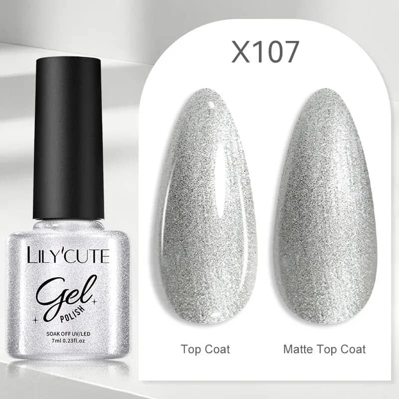 LILYCUTE 7ML Neon Reflective Glitter Gel Nail Polish Soak Off Super Shining Champagne Gold UV Gel Polish For Nail Art Manicure - الصورة 76