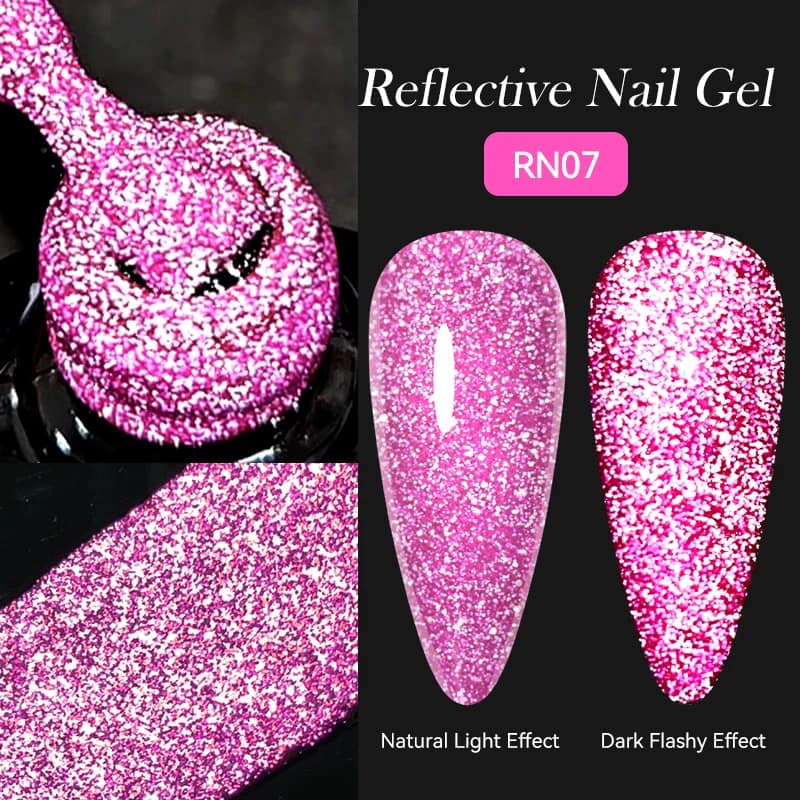 LILYCUTE 7ML Neon Reflective Glitter Gel Nail Polish Soak Off Super Shining Champagne Gold UV Gel Polish For Nail Art Manicure - الصورة 139
