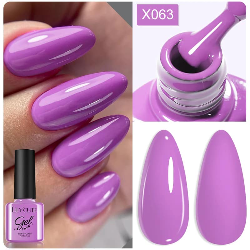 LILYCUTE 7ML Neon Reflective Glitter Gel Nail Polish Soak Off Super Shining Champagne Gold UV Gel Polish For Nail Art Manicure - الصورة 35