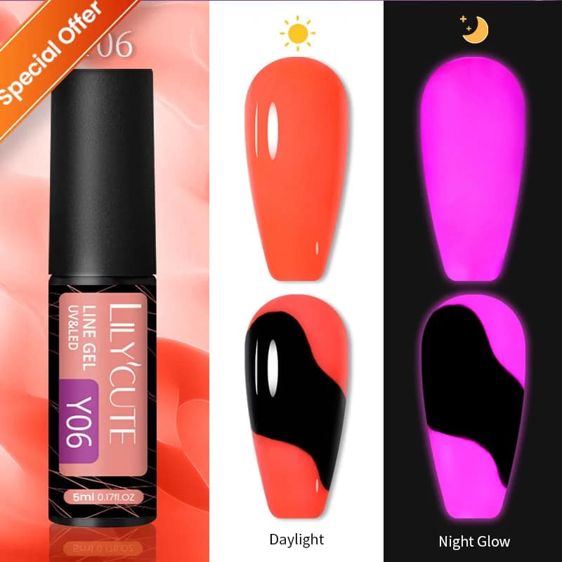 LILYCUTE 7ML Neon Reflective Glitter Gel Nail Polish Soak Off Super Shining Champagne Gold UV Gel Polish For Nail Art Manicure - الصورة 103